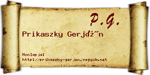 Prikaszky Gerjén névjegykártya